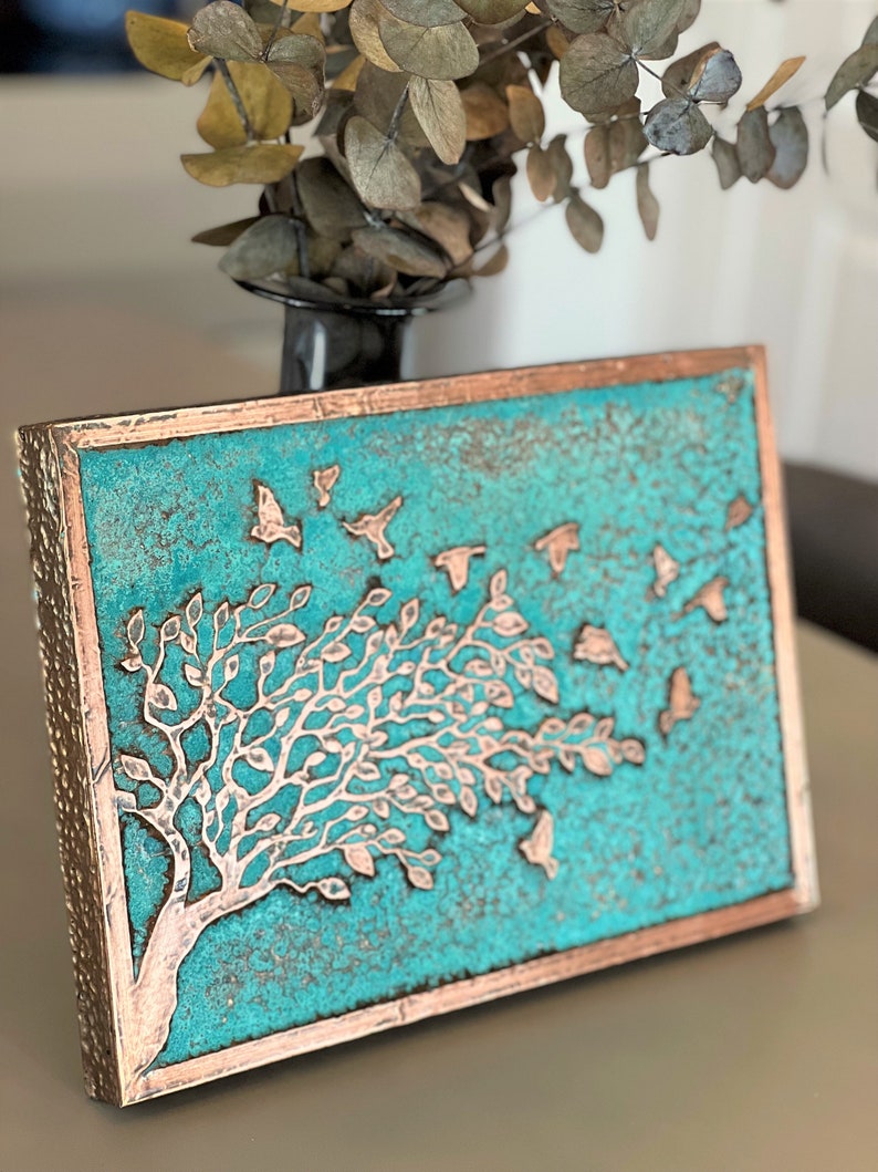 Rustic Copper Wall Art Farmhouse Decor Textured Wall Art Etsy