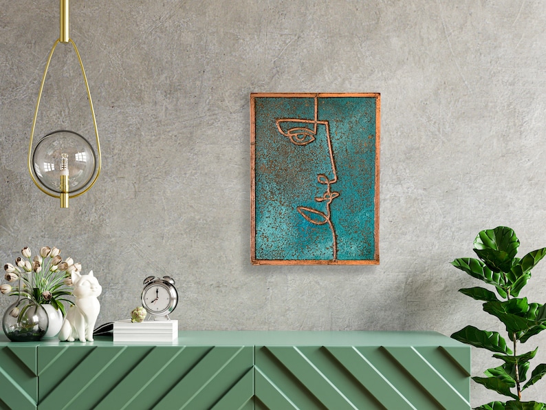 Rustic Copper Wall Art Farmhouse Decor Textured Wall Art - Etsy