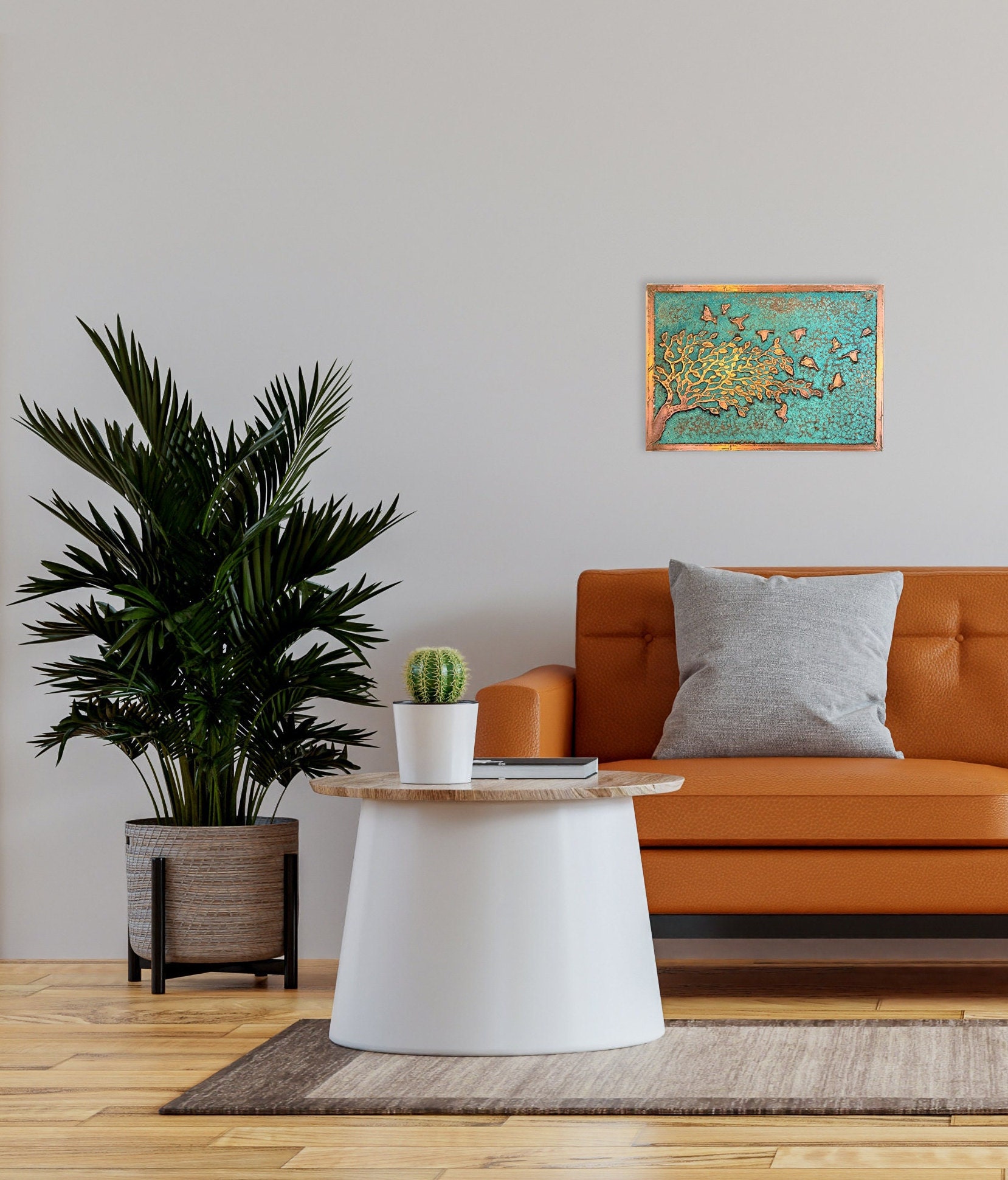 Rustic Copper Wall Art | Farmhouse Decor | Textured Wall Art ...