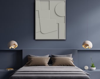 Modern Lacquered MDF Wall Art – CNC Cut Wooden Panel – 3D Geometric Design – Handmade Decorative Wall Hanging – 6 Color Options