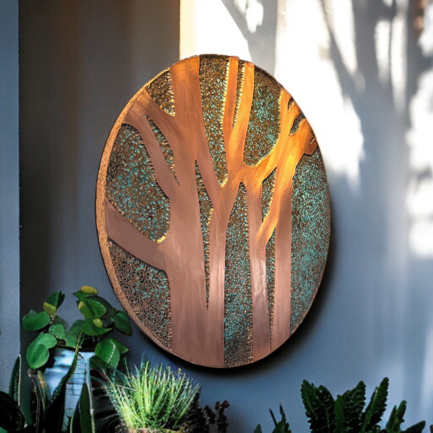 Rustic Copper Wall Art | Farmhouse Decor | Textured Wall Decor ...