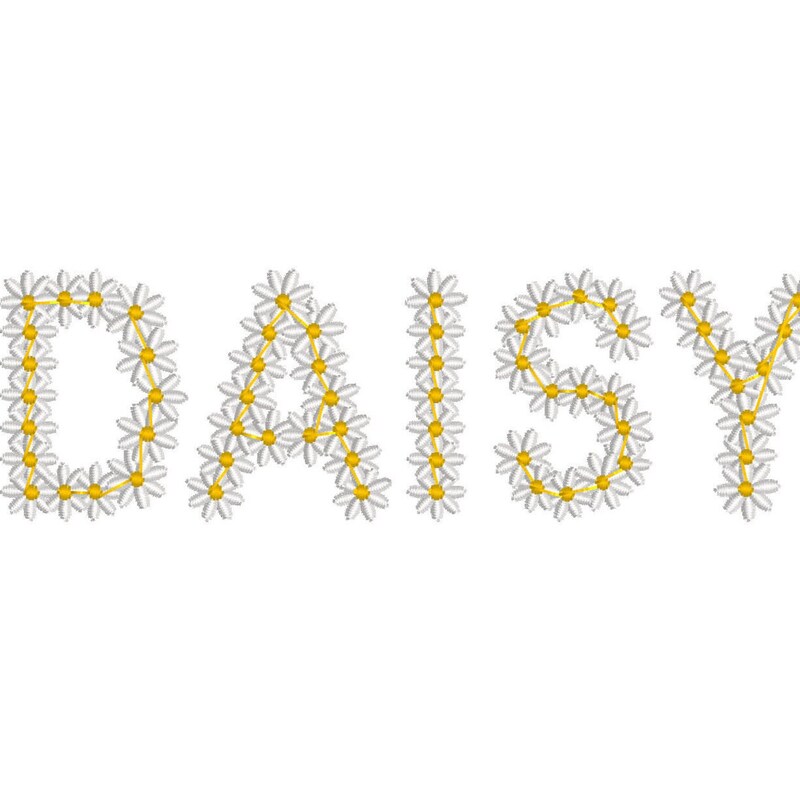 Floral embroidery daisy font Etsy.de