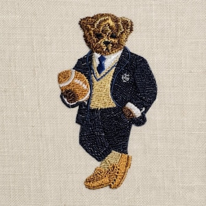 Teddy Bear in Suit, American Football, 3 sizes, machine embroidery designs