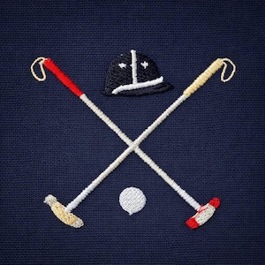 Monograma de polo con casco, 6 tallas, diseños de bordado a máquina