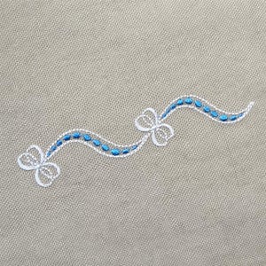 set di 3 eleganti bordi con nastro e foglia, bordi classici, 5 misure, disegni per ricamo a macchina