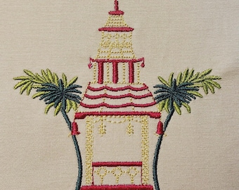 Tropical Pagoda, 4 sizes, machine embroidery designs