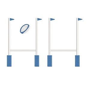 Rugby posts w/o ball, 7 sizes each, machine embroidery designs instant download
