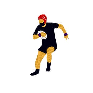 Rugby player, 5 sizes machine embroidery designs instant download