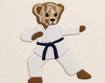 Teddy bear judo, 3 sizes, machine embroidery designs