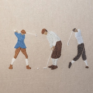Golfspieler Silhouetten, 5 Größen, Stickdatei