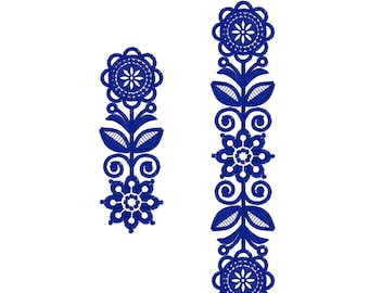 Folk Flower, Scandinavian style, 4 sizes machine embroidery designs instant download