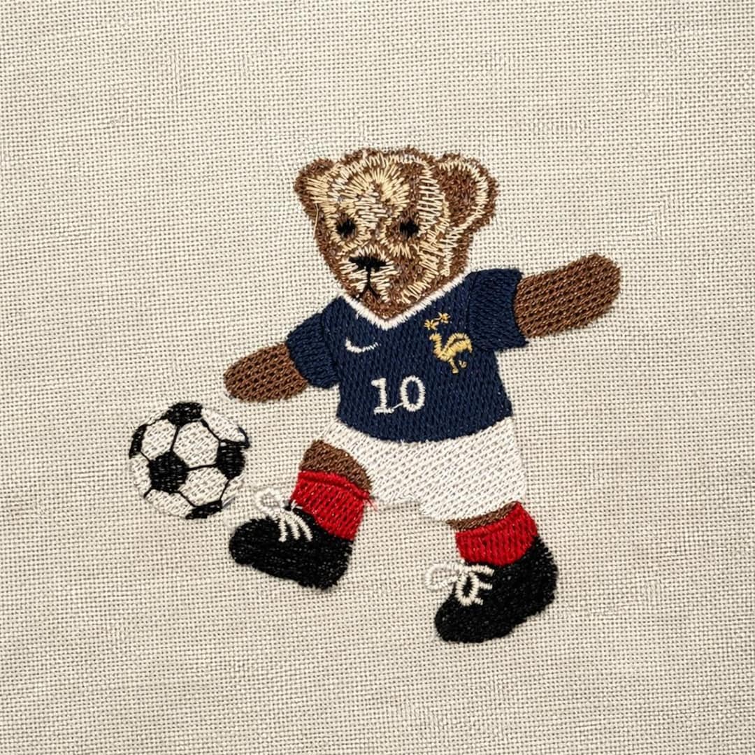 Vintage 1950s Mouse Bear Playing Soccer Kickball Football Handkerchief 8\