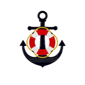 Nautical Anchor and lifebuoy, 5 sizes machine embroidery designs instant download