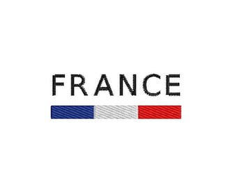 Cores francesas, bandeira da França, 13 tamanhos, desenhos de bordado à máquina