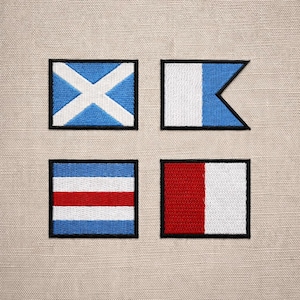 Bündel von 41 Maritimen Flaggen, Alphabet, Zahlen, Andere, je 5 Größen, Stickdatei