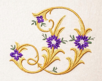 Vintage Monogram Alphabet, 5 sizes for each letter, machine embroidery designs