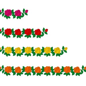 Rose border, 4 sizes machine embroidery designs instant download