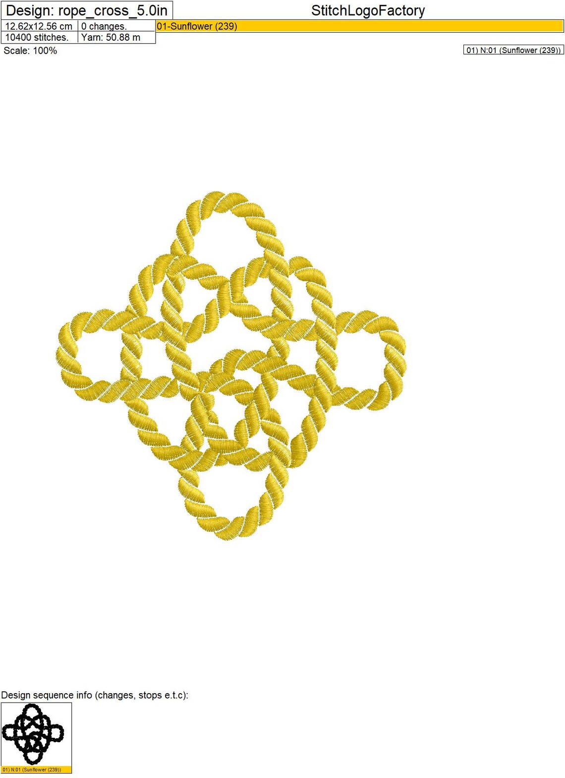 Cross Made of Rope, 4 Sizes, Machine Embroidery Designs - Etsy