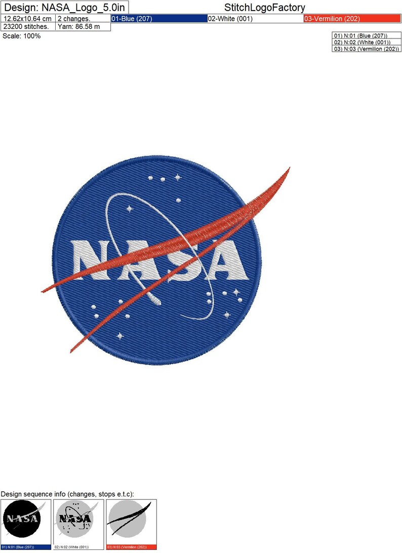 NASA Logo, 4 Sizes, Machine Embroidery Designs - Etsy