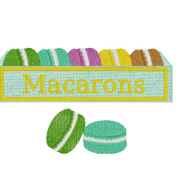 Boite de Macaron, 2 tailles, Fichiers de broderie, Téléchargement instantané