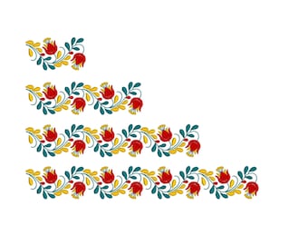 Flower border, Mexican style, 4 sizes machine embroidery designs instant download