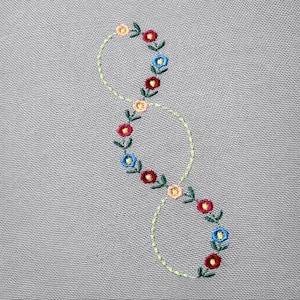 Flower border, wallpaper like, 4 sizes, machine embroidery designs