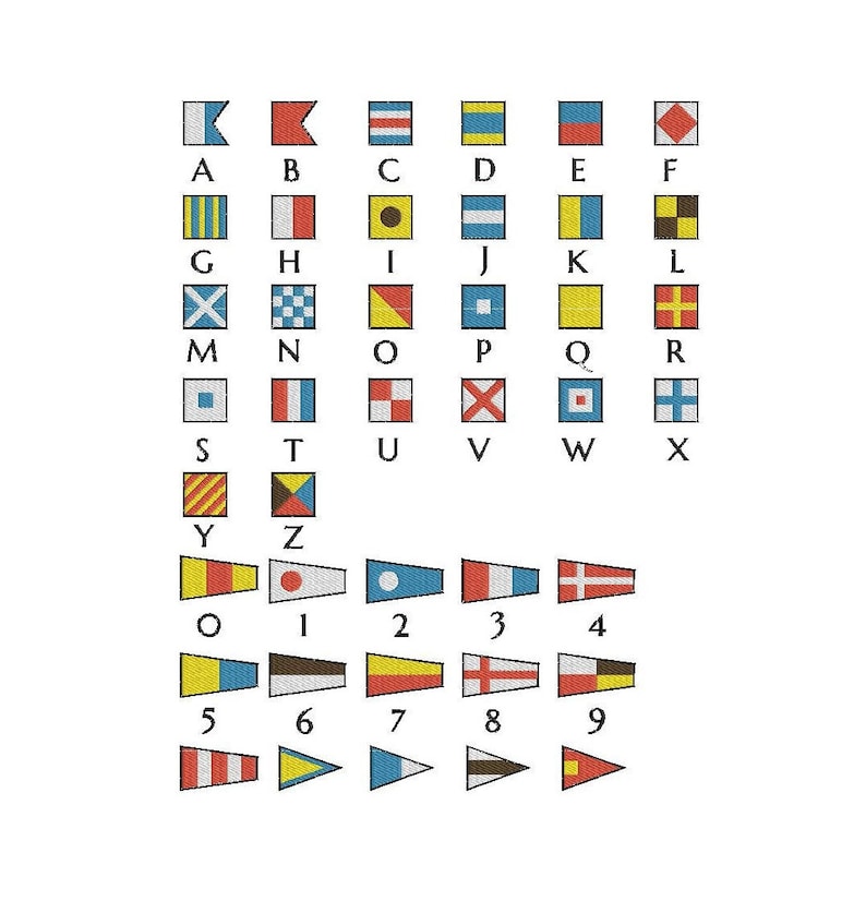 Bundle of 41 Nautical Flags Alphabet Numbers Other 5 Sizes Etsy