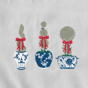 set of 3 Chinoiserie topiary, 3 sizes each machine embroidery designs instant download