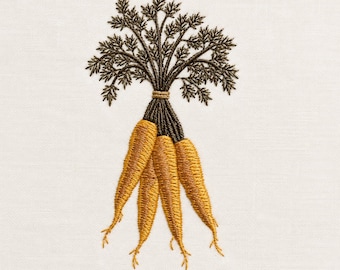 Bunch of carrots, Farmhouse Kitchen Vegetable Motif, 4 sizes, machine embroidery designs