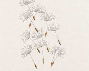 Dandelion Seeds, Delicate Botanical Motif, 5 sizes, machine embroidery designs