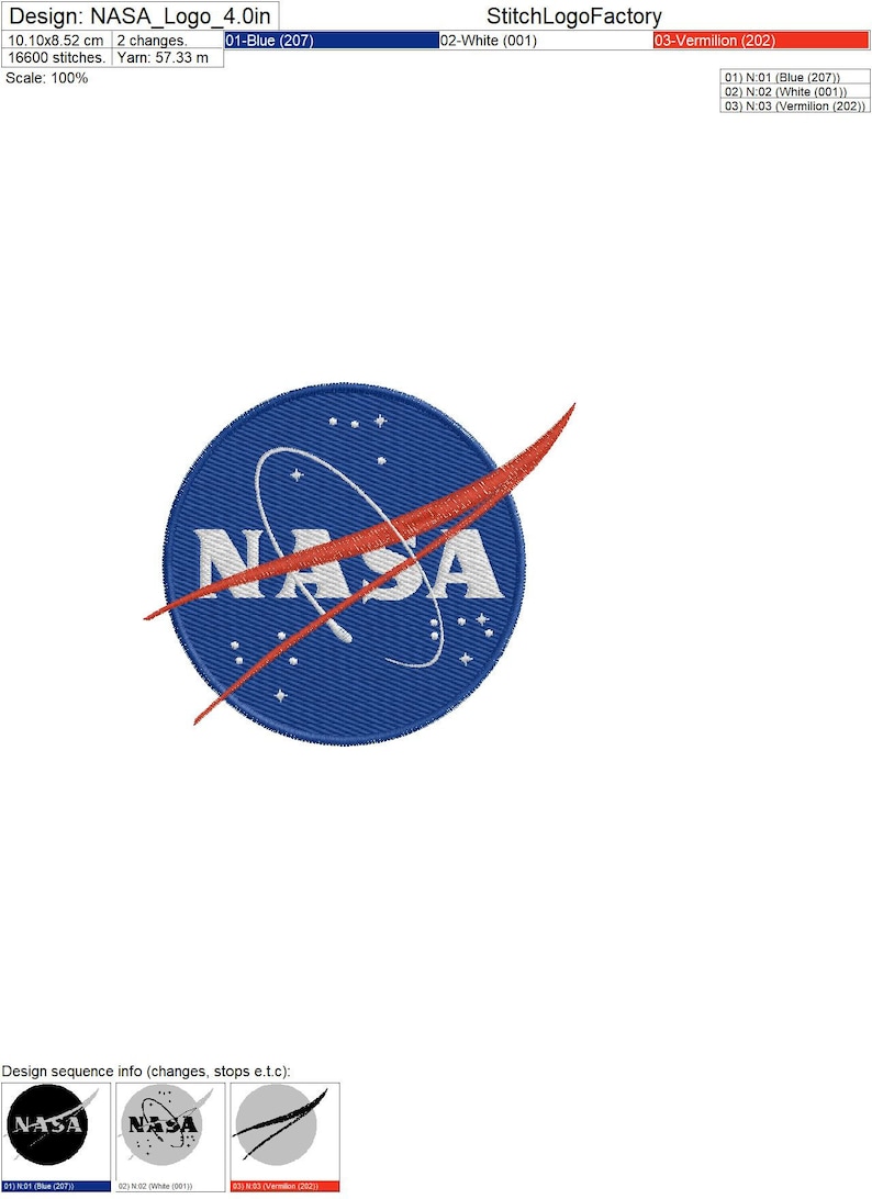 NASA Logo, 4 Sizes, Machine Embroidery Designs - Etsy