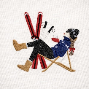 Relajación après-ski y snowboard, 3 tallas cada una, diseños de bordado a máquina