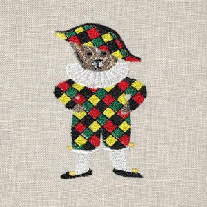 Teddy bear Harlequin, 3 sizes, machine embroidery designs