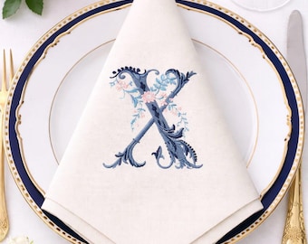 Vintage Monogram Alphabet, 3 sizes, machine embroidery designs