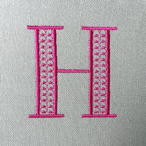 Quilted Monogram Alphabet, 5 sizes machine embroidery designs instant download