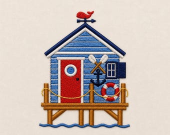 Beach cabana, 3 sizes, machine embroidery designs