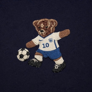 Osito de peluche futbolista inglés, 3 tamaños, diseños de bordado a máquina