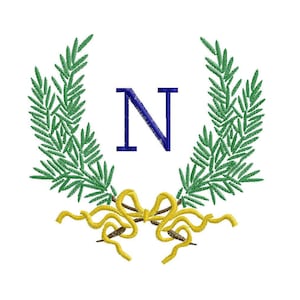 Monogram to fill, Laurel wreath, Frame Napoleon Style, 3 sizes, machine embroidery designs, instant download