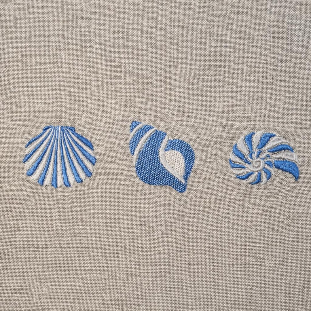 Small Embroidered Shell 3 Different Shells in 2 Colors, 3 Sizes Each, Machine Embroidery ...