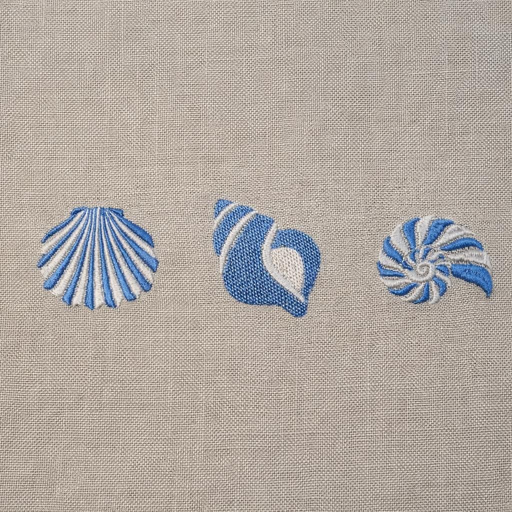 3 Different Shells in 2 Colors, 3 Sizes Each, Machine Embroidery ...