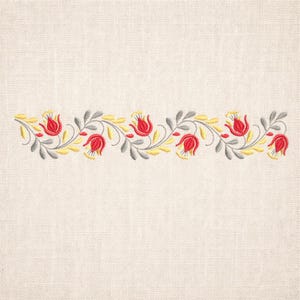 Flower border, Mexican style, 4 sizes, machine embroidery designs