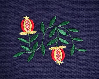golden Pomegranate border, 3 sizes, machine embroidery designs