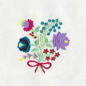 Folk Flower Bouquet, Hungarian folk style, 5 sizes machine embroidery designs instant download