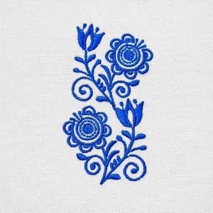Folk Floral Border, 4 sizes, machine embroidery designs