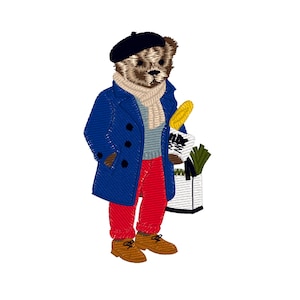 Teddy bear Parisian, 3 sizes, machine embroidery designs