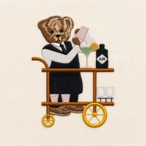 Teddybeer Barman, 3 maten, machineborduurontwerpen