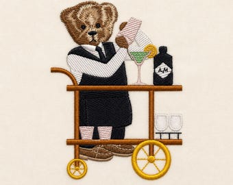 Teddy bear Barman, 3 sizes, machine embroidery designs