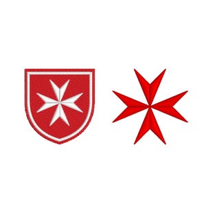 Malteser Kreuz und Malteser Blason 15 Größen Stickmaschine Stickmuster sofort download