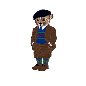 Teddy bear Après-Golf Bear, 3 sizes, machine embroidery designs instant download