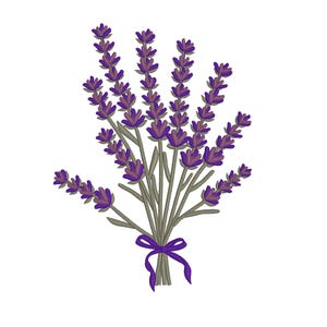 bunch of lavender with bow, 4 sizes machine embroidery designs, instant download